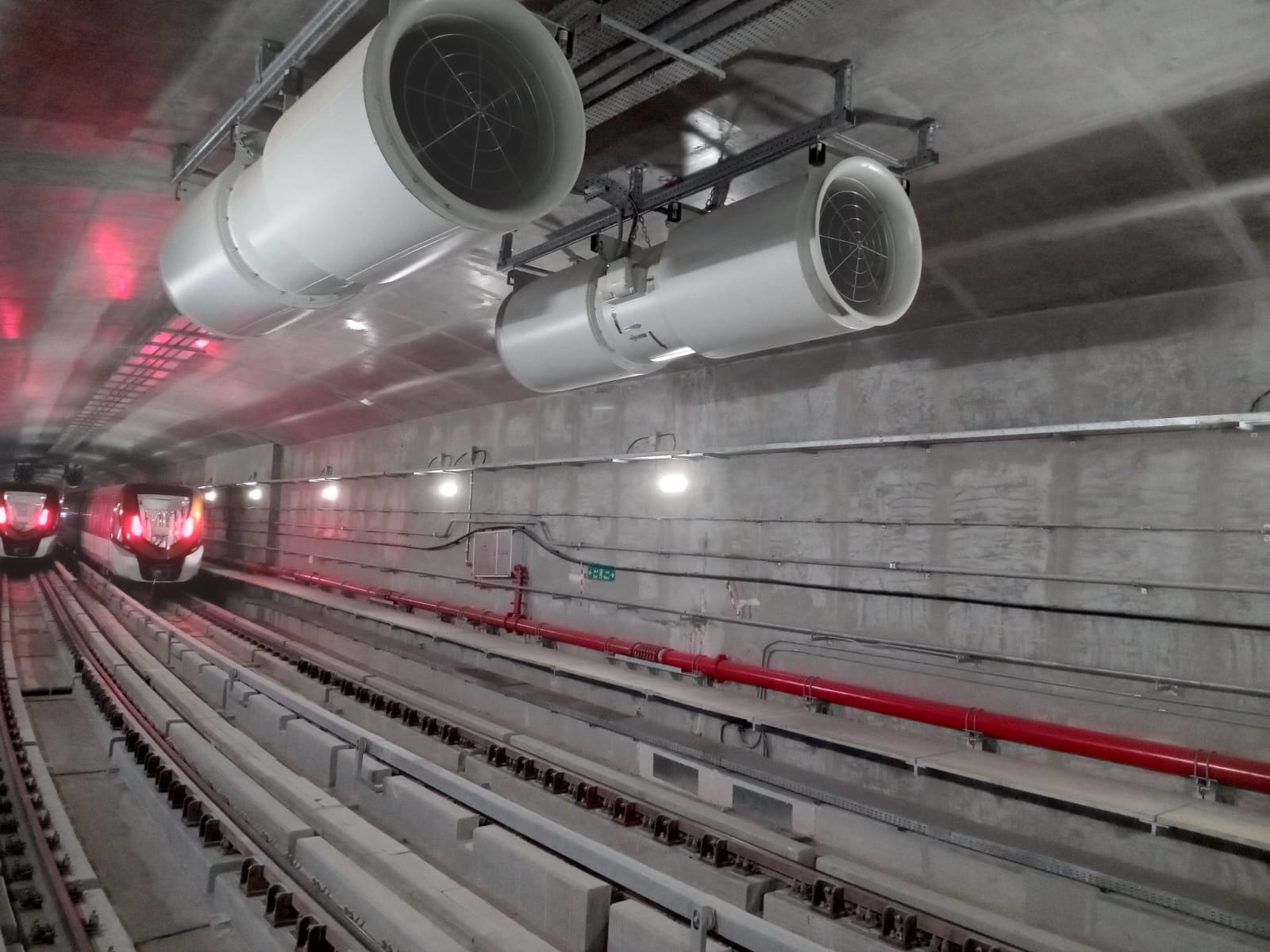 Two of the Woods jet fans installed in Riyadh Metro line 3